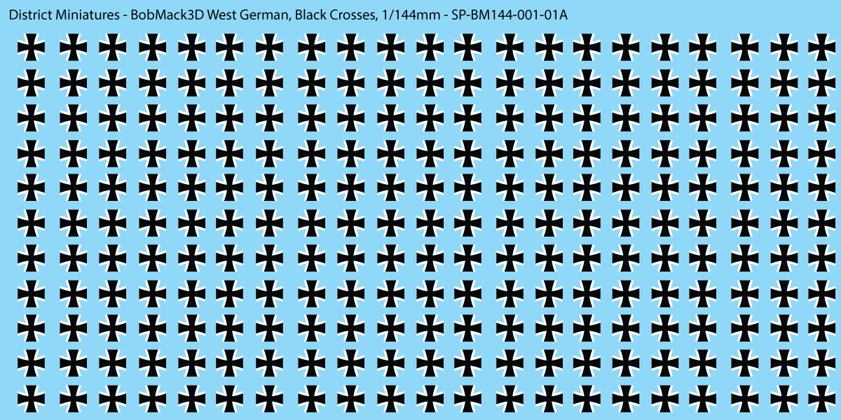 BobMack3D West German - Black Crosses 1/144 Decals