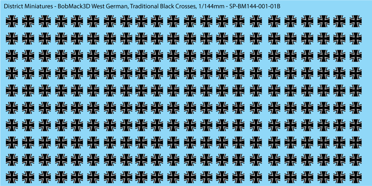 BobMack3D West German - Black Crosses 1/144 Decals