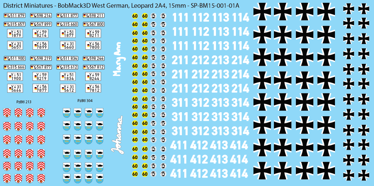 BobMack3D West German - Leopard 2A4 15mm Decals