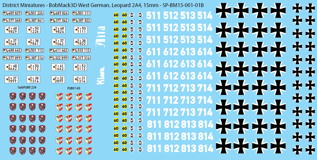 BobMack3D West German - Leopard 2A4 15mm Decals