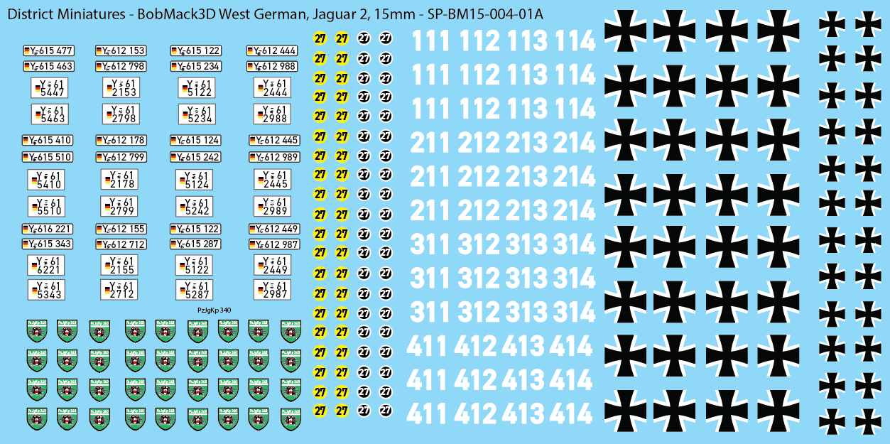 BobMack3D West German - Jaguar 2 15mm Decals