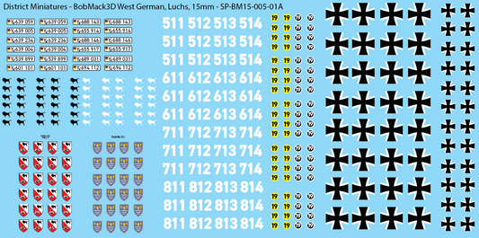 BobMack3D West German - Spähpanzer Luchs 15mm Decals