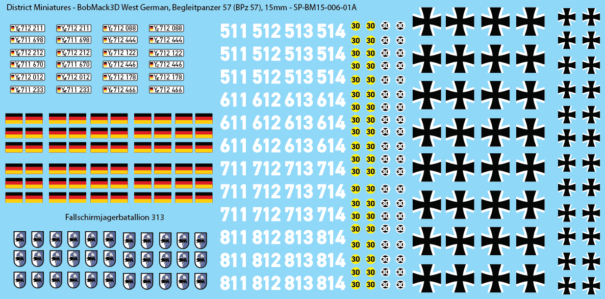 BobMack3D West German - Begleitpanzer 57 (BPz 57) 15mm Decals