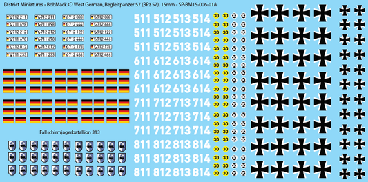 BobMack3D West German - Begleitpanzer 57 (BPz 57) 15mm Decals