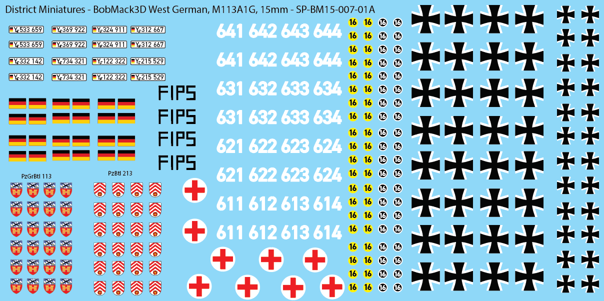 BobMack3D West German - M113A1G 15mm Decals