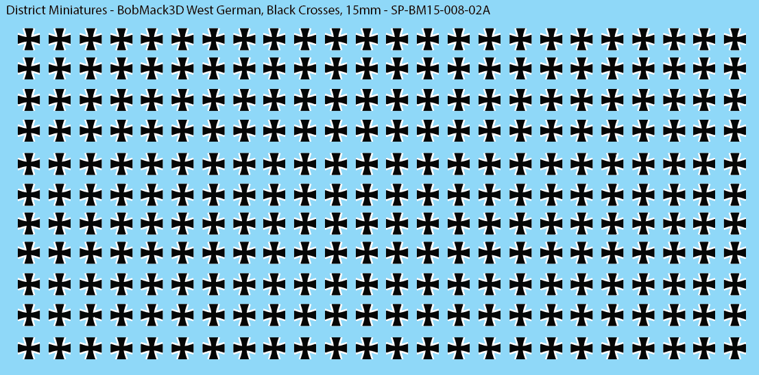 BobMack3D West German - Black Crosses 15mm Decals