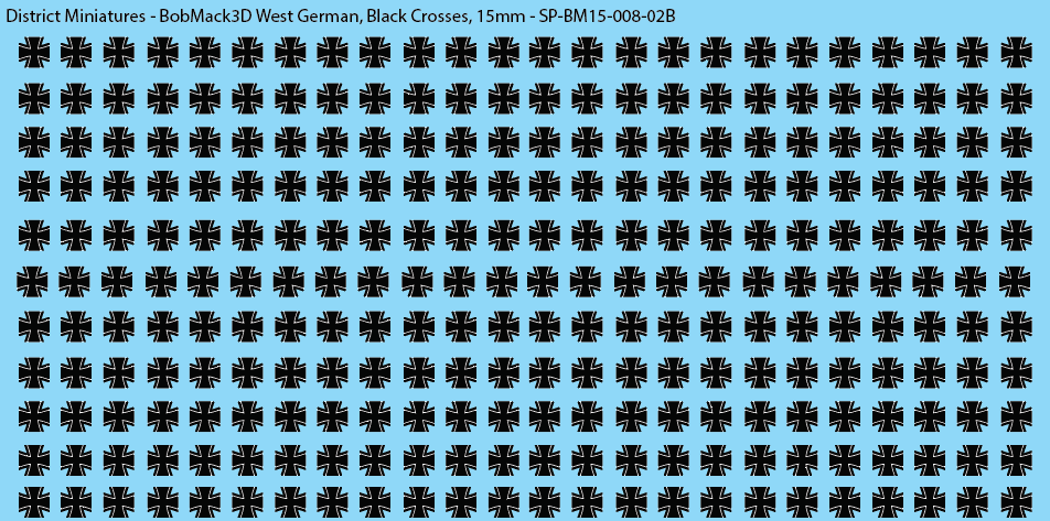 BobMack3D West German - Black Crosses 15mm Decals