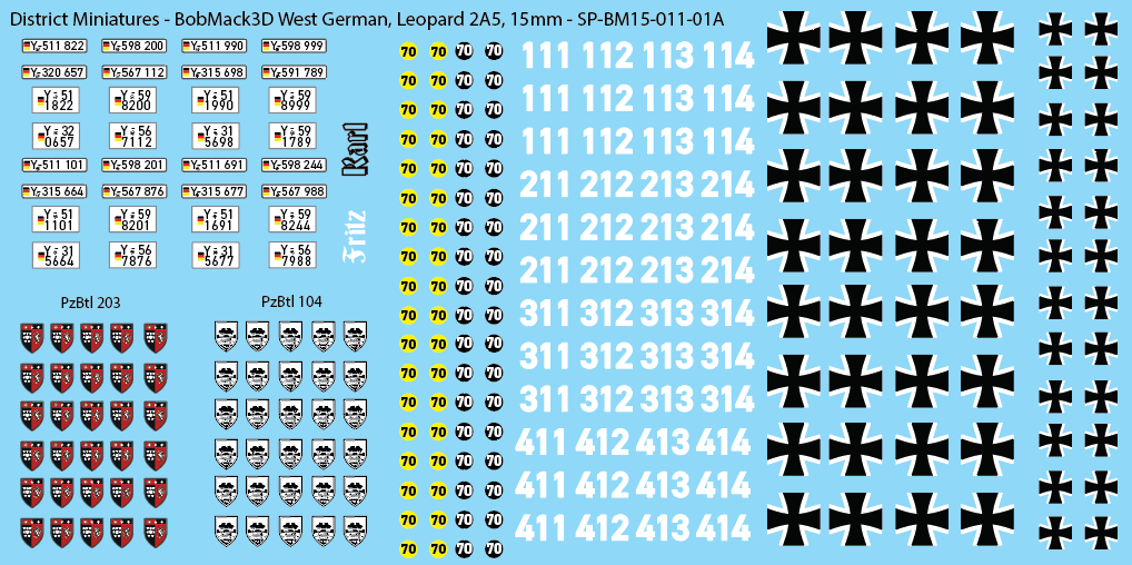 BobMack3D West German - Leopard 2A5 15mm Decals