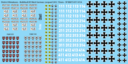 BobMack3D West German - Leopard 2A5 15mm Decals
