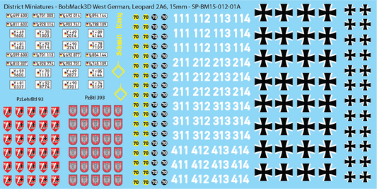 BobMack3D West German - Leopard 2A6 15mm Decals