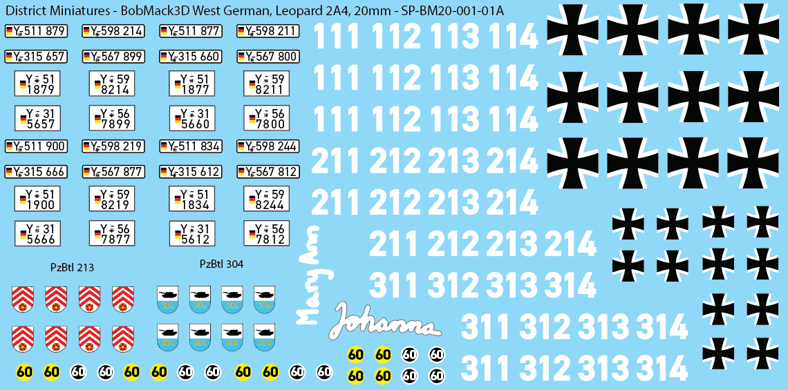 BobMack3D West German - Leopard 2A4 20mm Decals