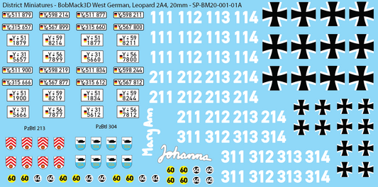 BobMack3D West German - Leopard 2A4 20mm Decals