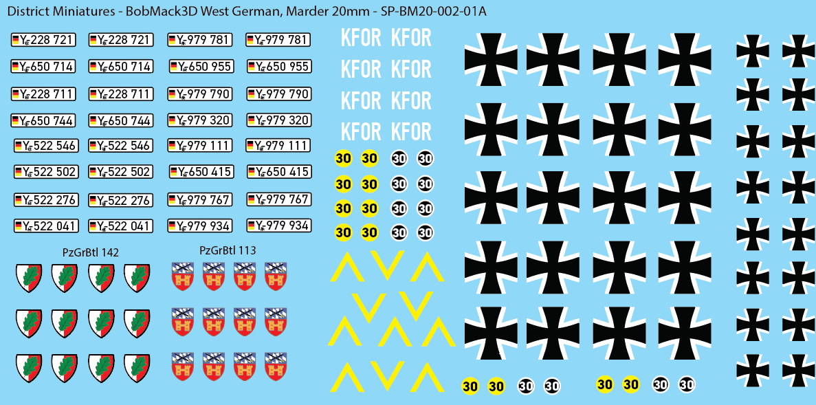 BobMack3D West German - Marder 20mm Decals