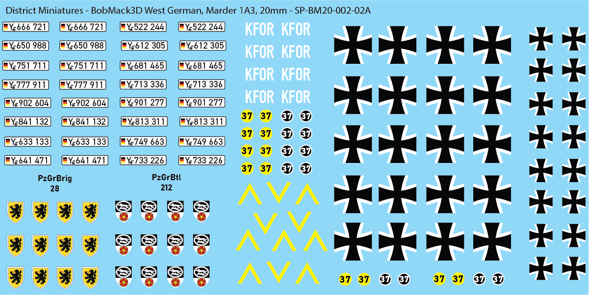 BobMack3D West German - Marder 1A3 20mm Decals