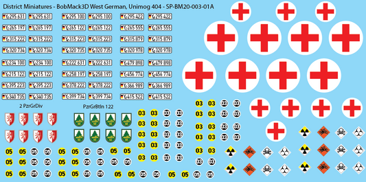 BobMack3D West German - Unimog 404 20mm Decals