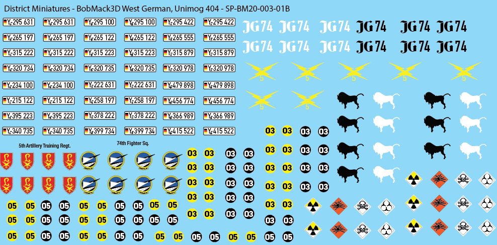 BobMack3D West German - Unimog 404 20mm Decals