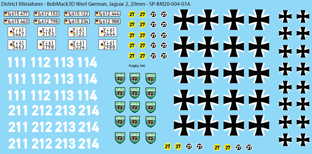 BobMack3D West German - Jaguar 2 20mm Decals