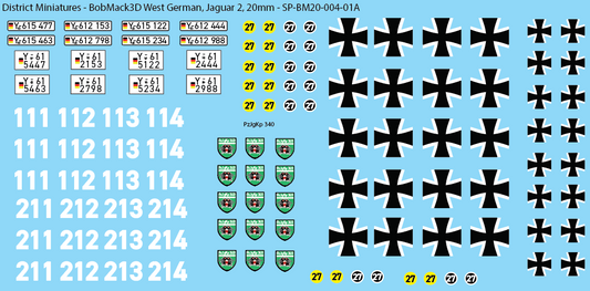 BobMack3D West German - Jaguar 2 20mm Decals