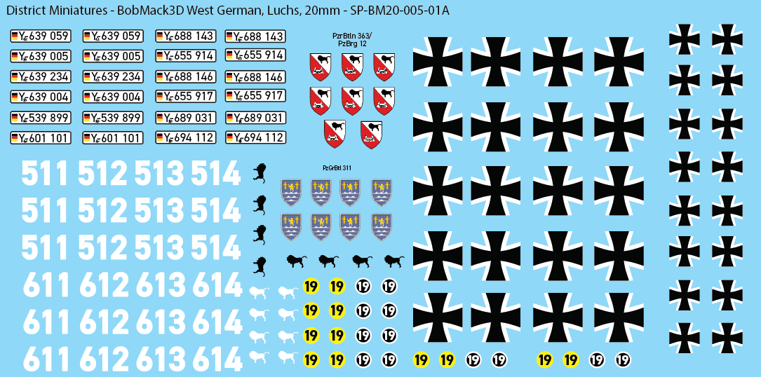 BobMack3D West German - Spähpanzer Luchs 20mm Decals