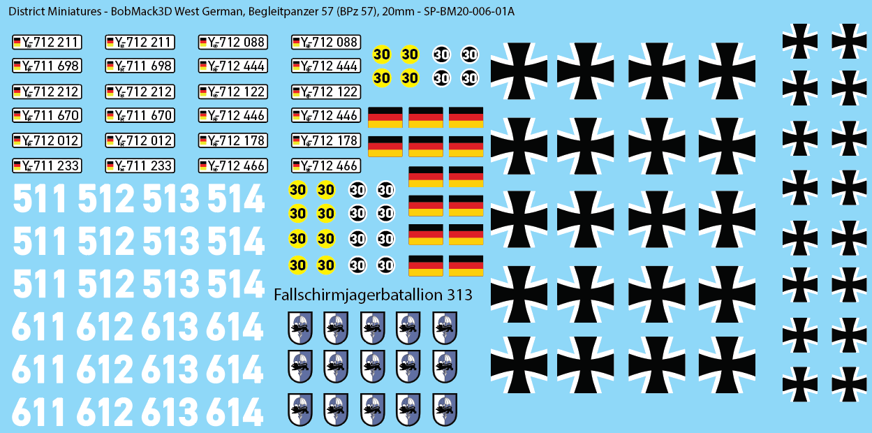 BobMack3D West German - Begleitpanzer 57 (BPz 57) 20mm Decals