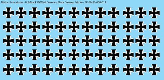 BobMack3D West German - Black Crosses 20mm Decals