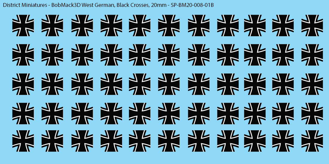 BobMack3D West German - Black Crosses 20mm Decals