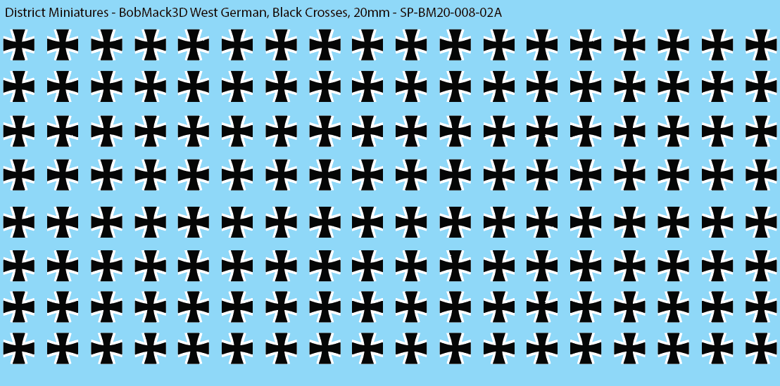 BobMack3D West German - Black Crosses 20mm Decals