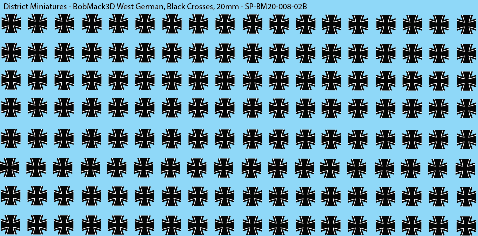 BobMack3D West German - Black Crosses 20mm Decals