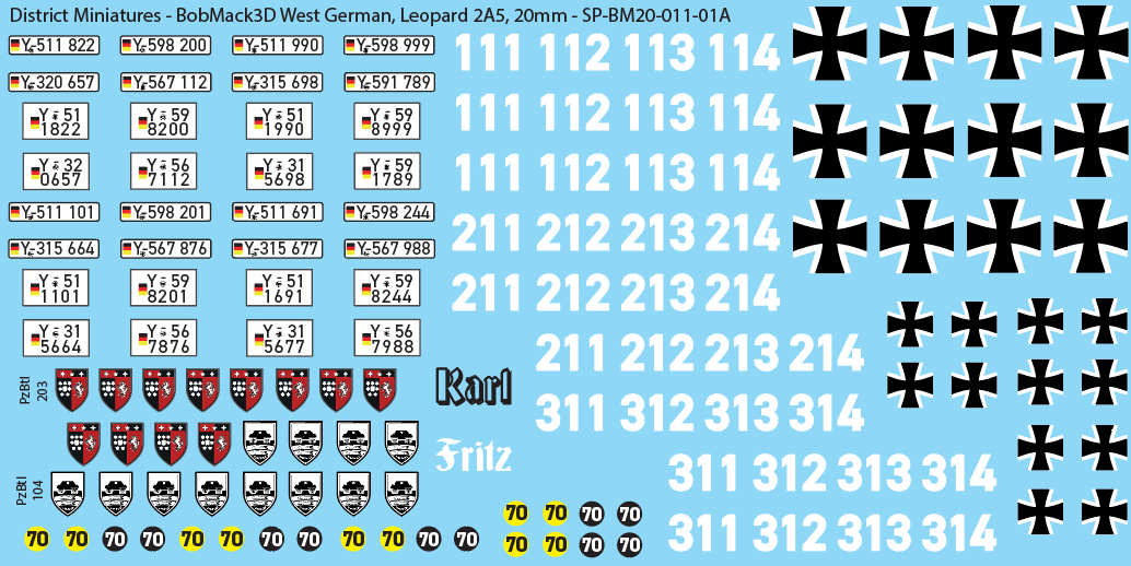 BobMack3D West German - Leopard 2A5 20mm Decals
