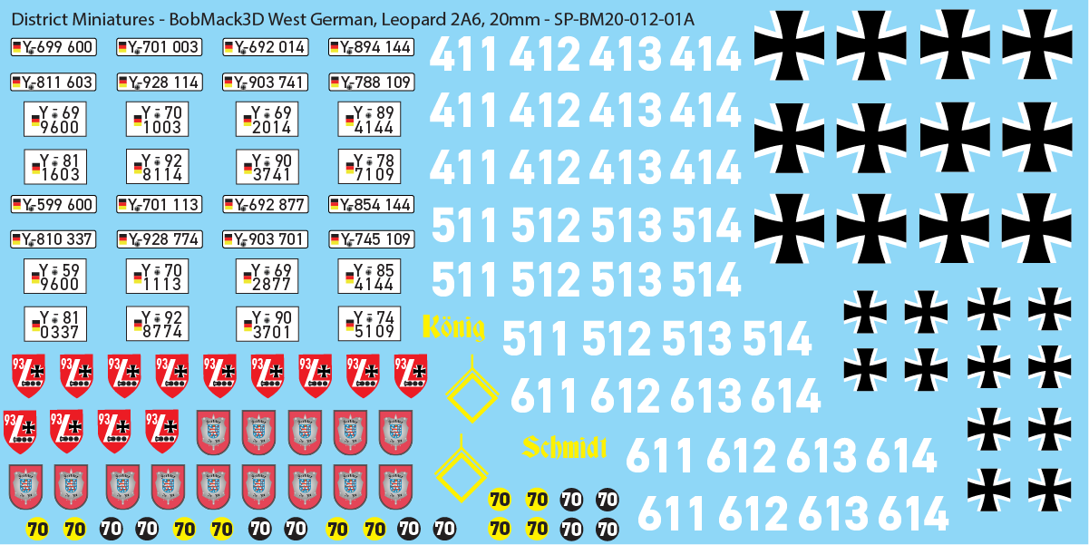 BobMack3D West German - Leopard 2A6 20mm Decals