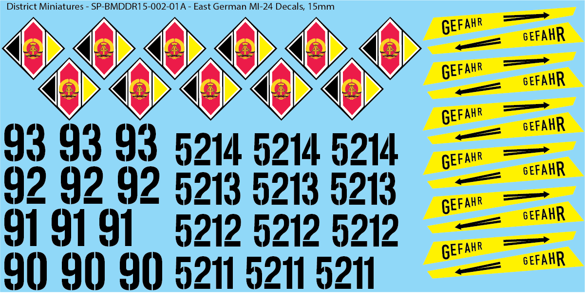 East German - MI24 Hind, 15mm Decals