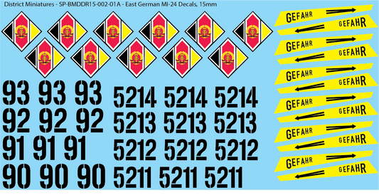 East German - MI24 Hind, 15mm Decals