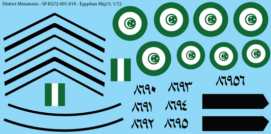 Egyptian Mig15 (1956), 1/72 Decals