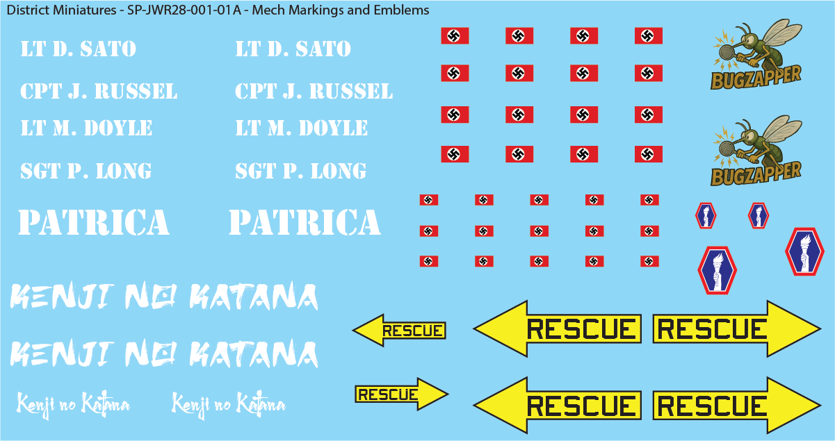 Alternate Post-WW2 Mech/Walker Decals, 28mm