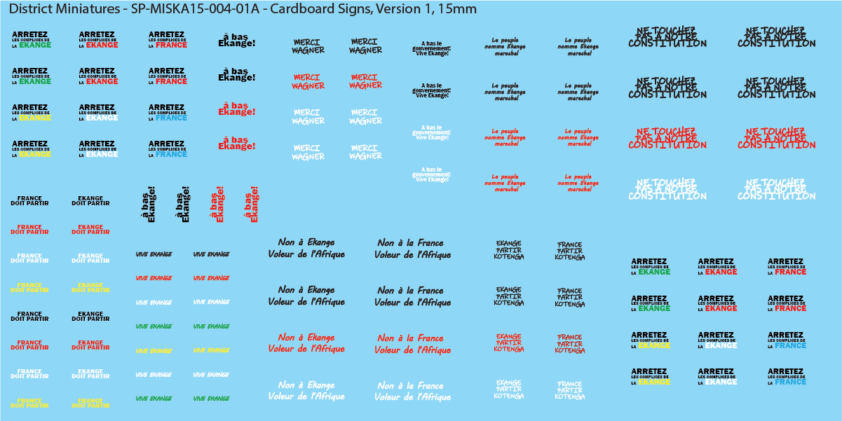 Africa - Cardboard Sign Decals, 15mm