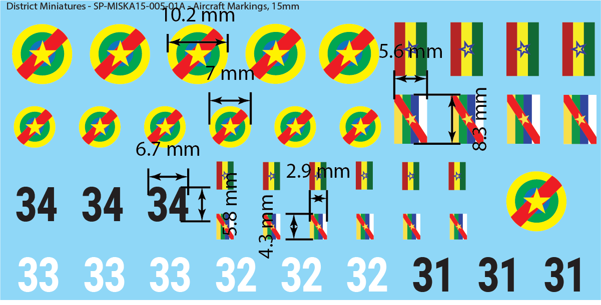 Africa - Kotenga/Zanganie Aircraft Roundels and Markings, 15mm