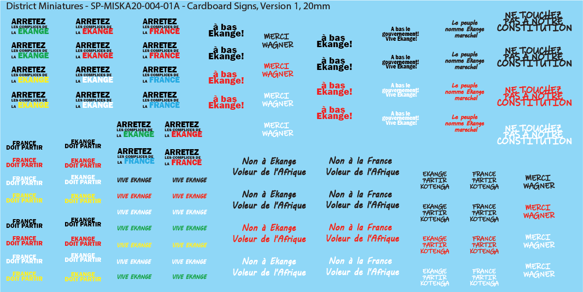 Africa - Cardboard Sign Decals, 20mm