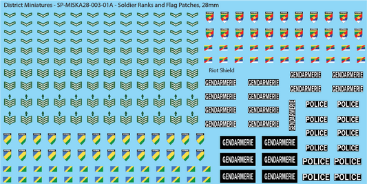 Africa - Soldier Ranks and Flag Patches, 28mm