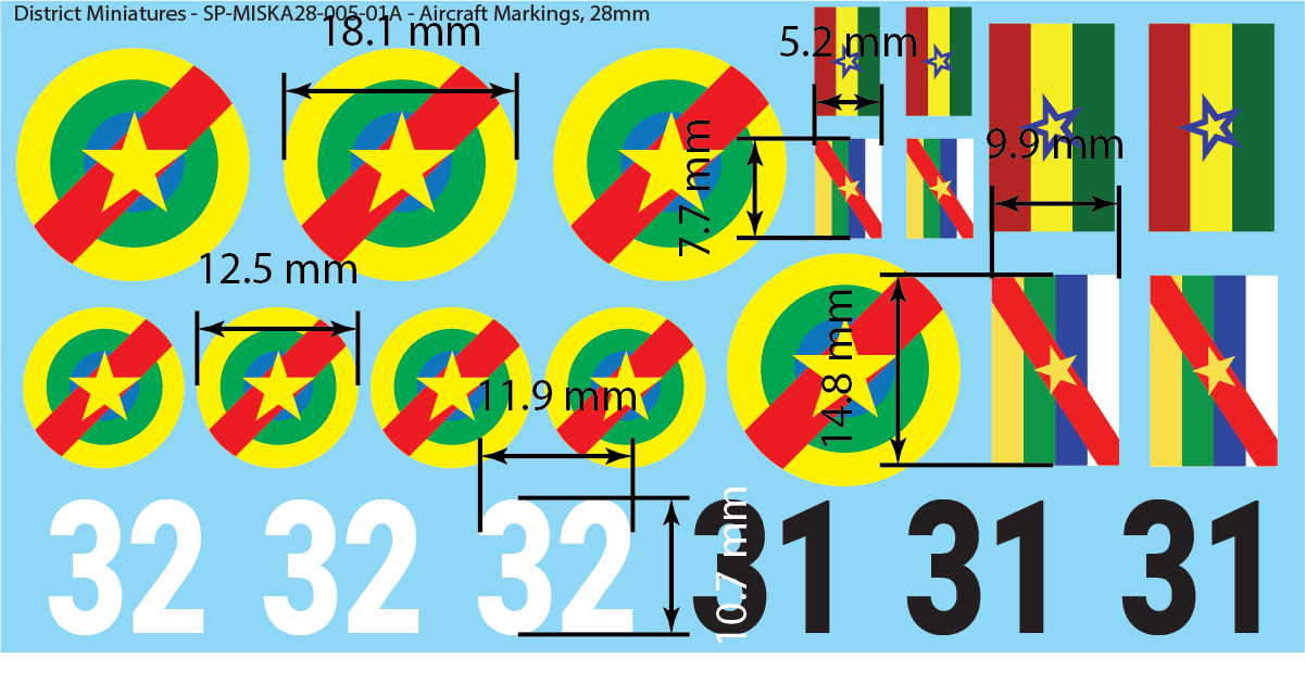 Africa - Kotenga/Zanganie Aircraft Roundels and Markings, 28mm