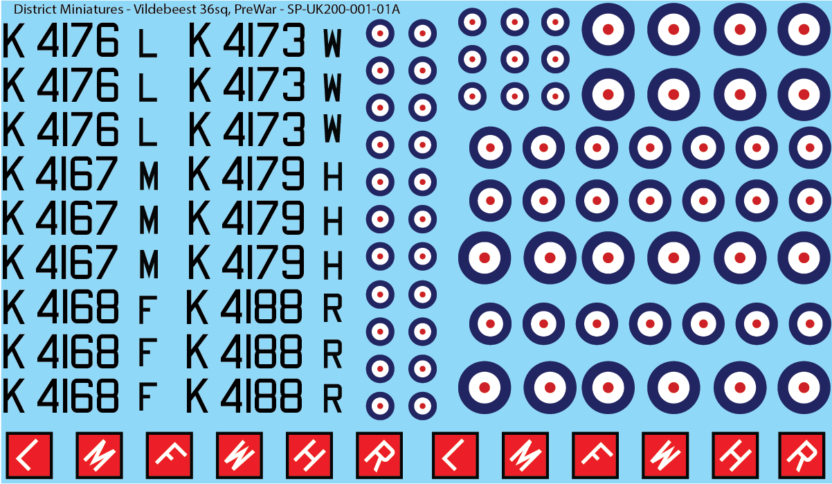 Vildebeest 1/200 Aircraft decals