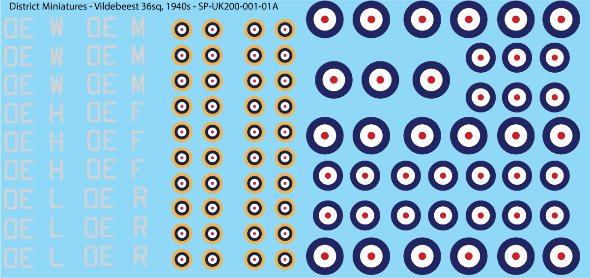 Vildebeest 1/200 Aircraft decals