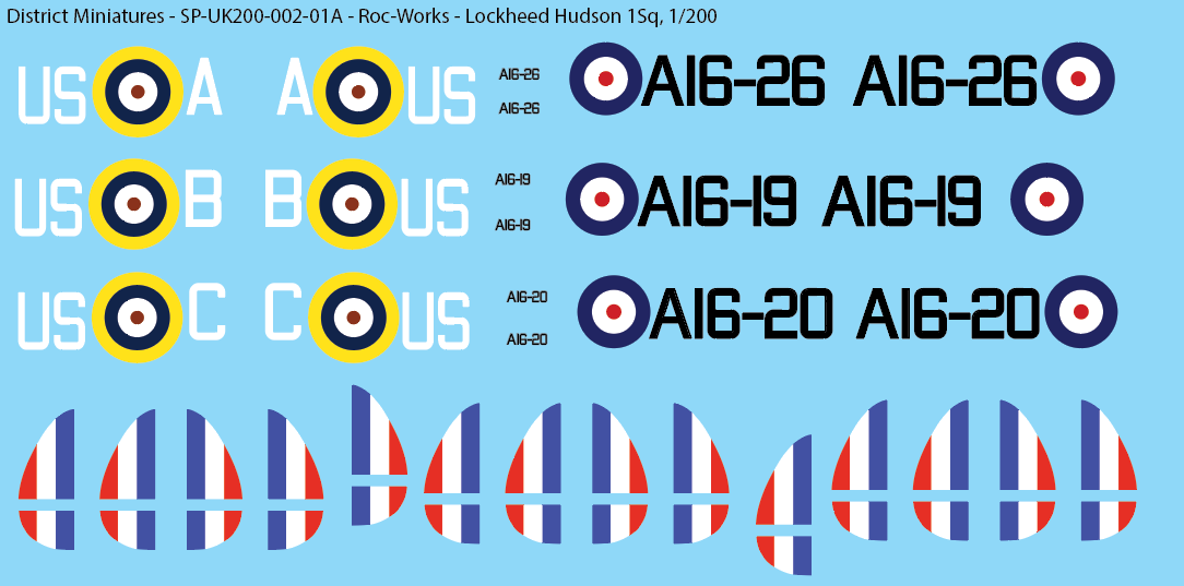 Lockheed Hudson, 1 Squadron, 1/200 Decals