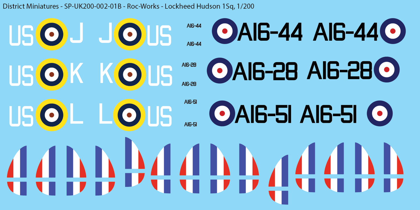 Lockheed Hudson, 1 Squadron, 1/200 Decals