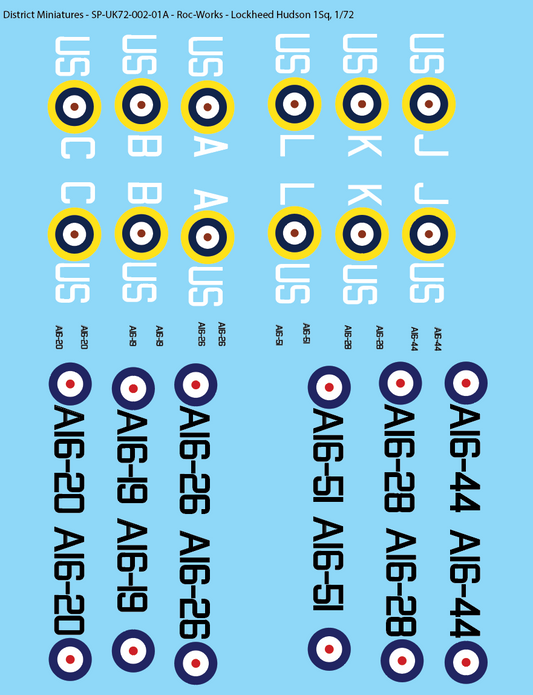 Lockheed Hudson, 1 Squadron, 1/72Decals
