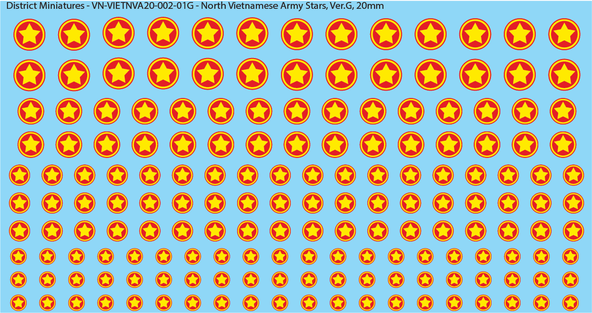 North Vietnamese Army (NVA) Stars, 20mm