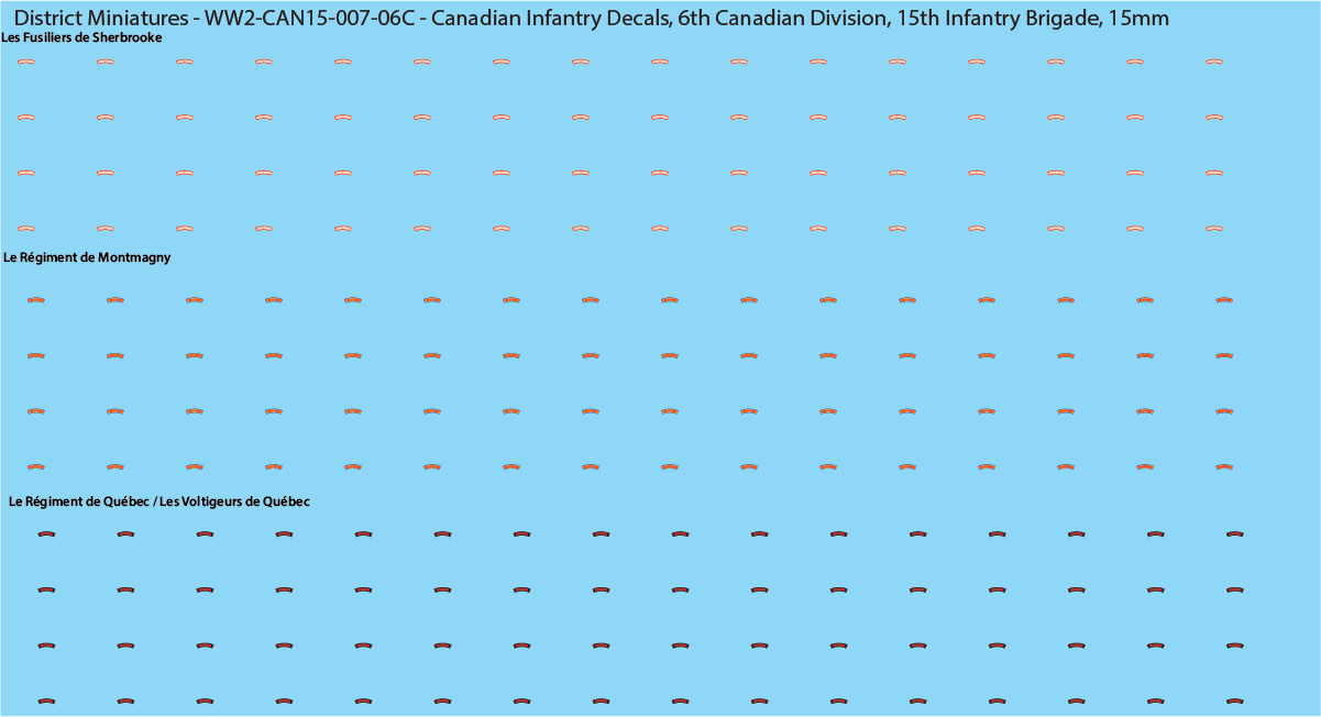 WW2 Canada - Canadian Infantry Decals (Multiple Options), 15mm Decals