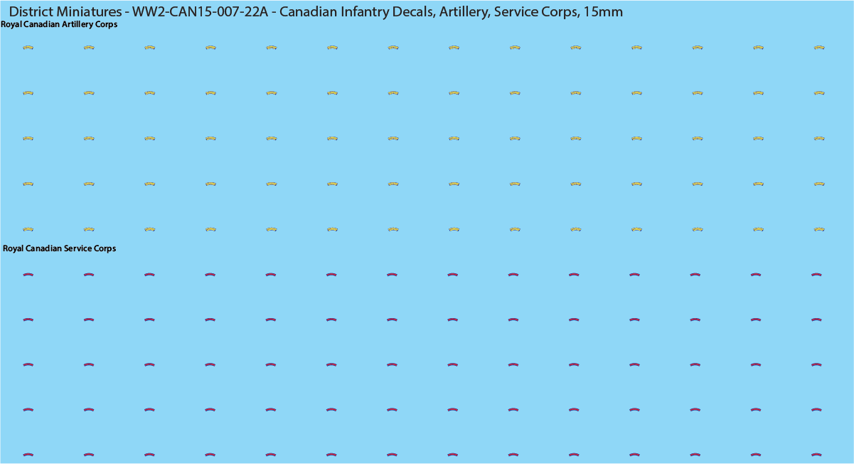 WW2 Canada - Canadian Infantry Decals (Multiple Options), 15mm Decals