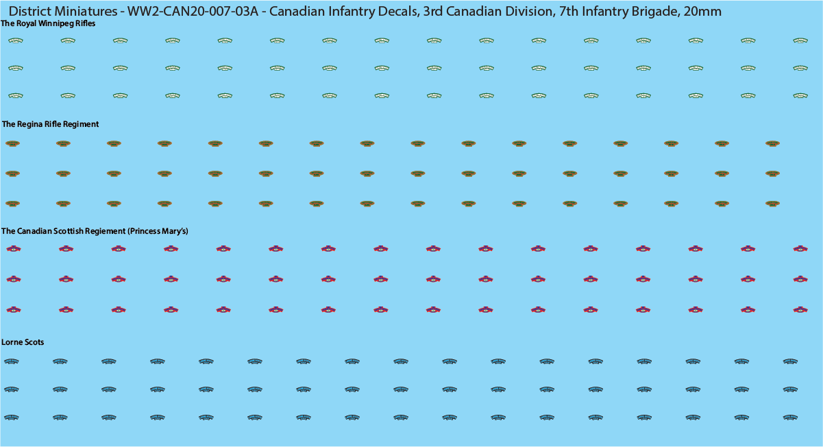 WW2 Canada - Canadian Infantry Decals (Multiple Options), 20mm Decals