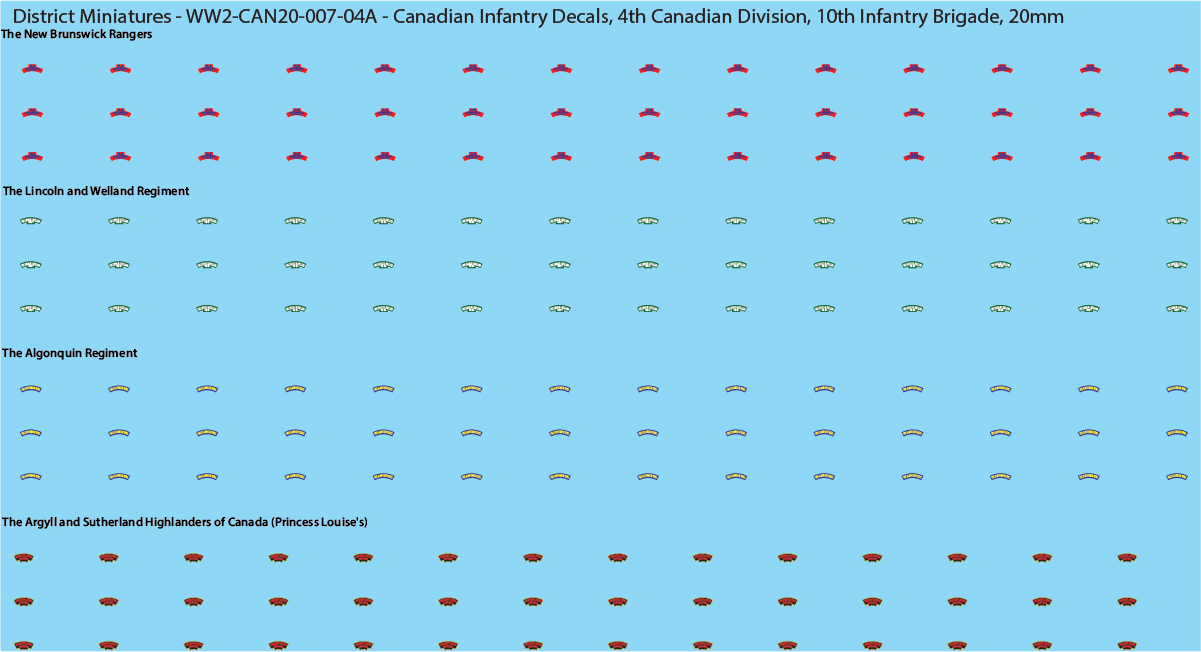 WW2 Canada - Canadian Infantry Decals (Multiple Options), 20mm Decals