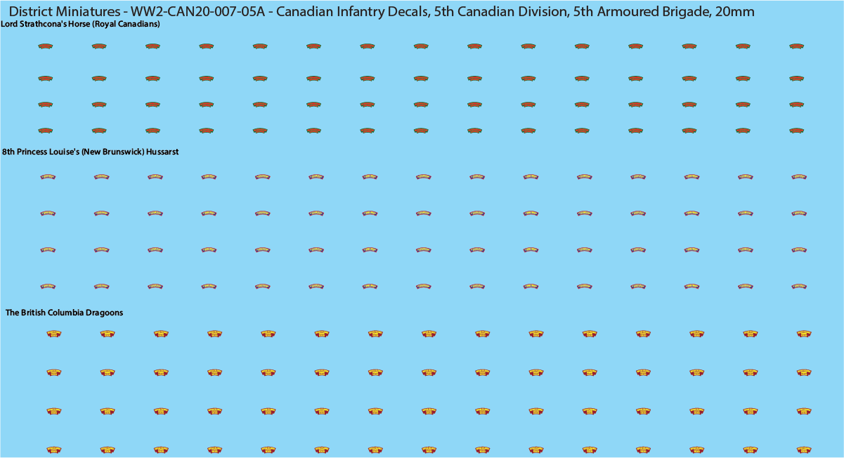 WW2 Canada - Canadian Infantry Decals (Multiple Options), 20mm Decals